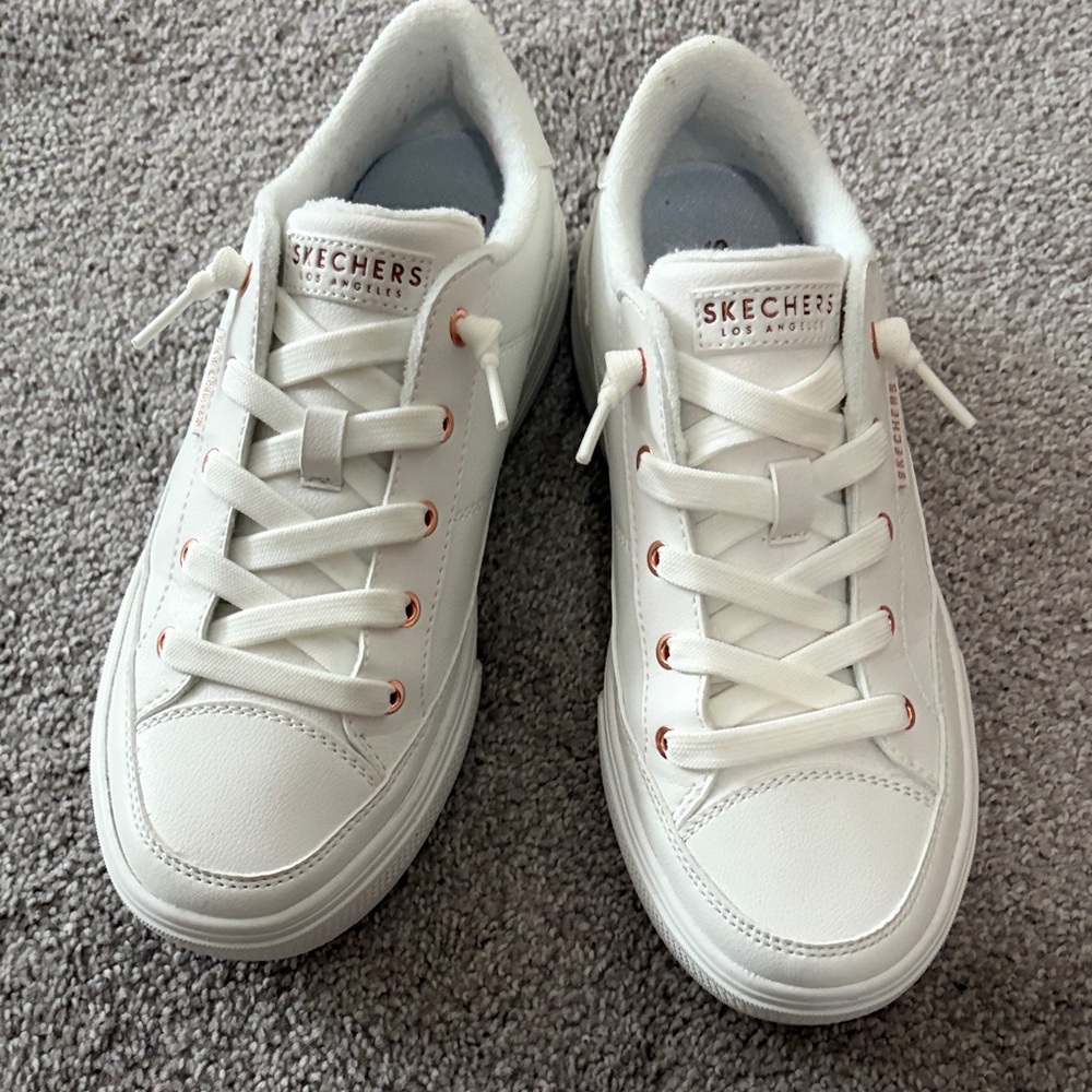 Skechers Classic White Lace-Up Sneakers